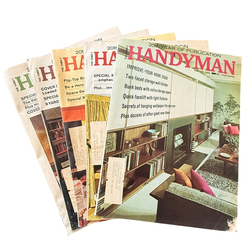 Vintage The Family Handyman Magazine Lot 1970 Home DIY Projects 5 Issues 1970s